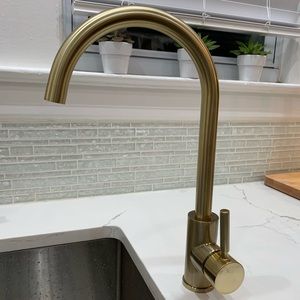 Modern Brushed Gold Sink Faucet - Bellerose Home